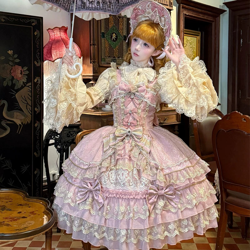 Lady Han Gem Crown JSK dress by Lolita Fetch featuring intricate gemstone embellishments and an elegant, original design.