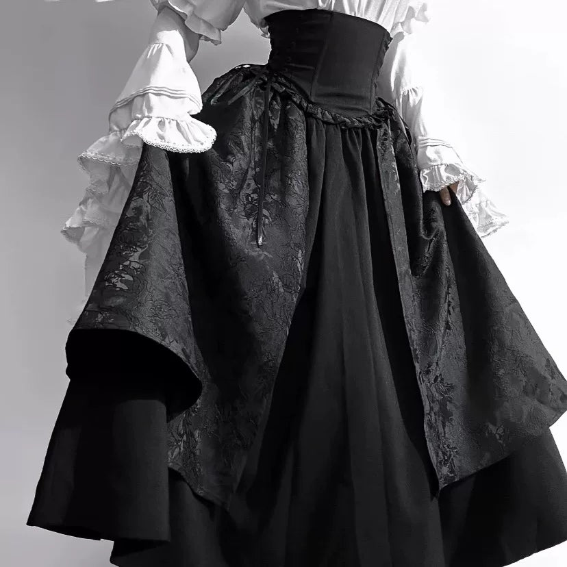 Sweetheart Dream Machine - Quiet Gothic - Hime-sleeve Blouse with Black SK Skirt Options