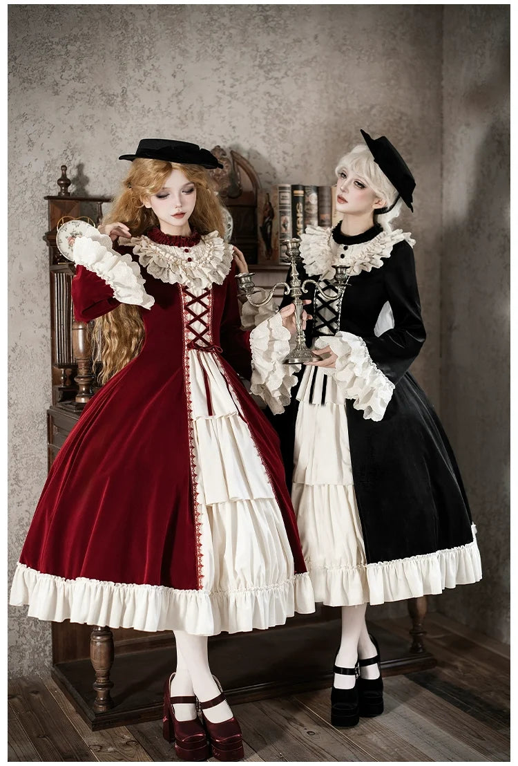 With PUJI - The Nutcracker - Winter Classic Lolita OP Dress, Front Opening