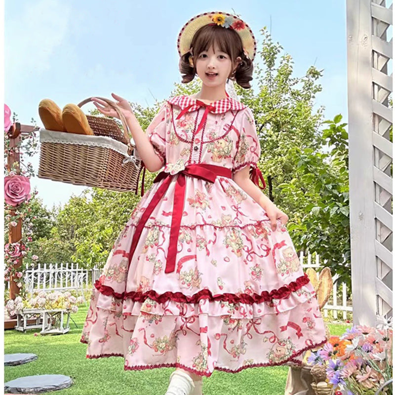 Yueele - Summer Rose Garden - Plus-Size Sweet Lolita OP Dress - detail view 7