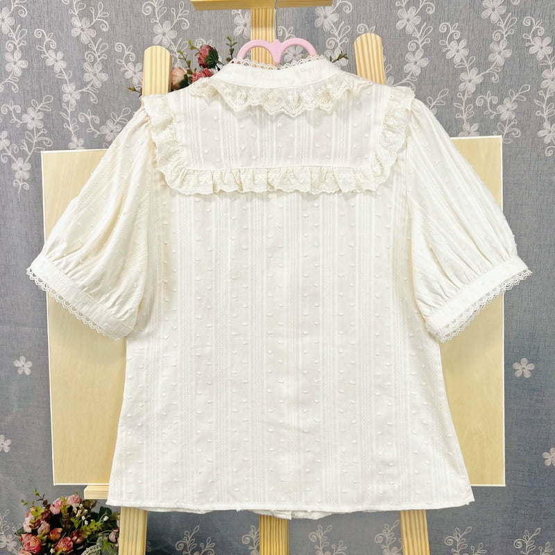 DMFS Lolita - Sweet Lolita Blouse Cotton Summer - Short Sleeve Shirt Innerwear