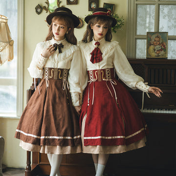 Miss Point - Golden Movement - Elegant Lolita Fishbone Skirt Customized