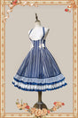S / JSK taille haute à rayures bleu foncé