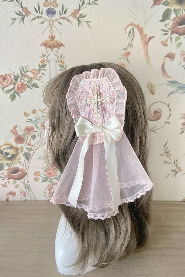 Alice Girl - Cross Maiden - Gothic Lolita Hair Clips Veil Headbow