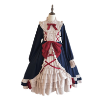 NiuNiu - Halloween Lace Up - Plus Size Lolita OP Dress - Navy / L