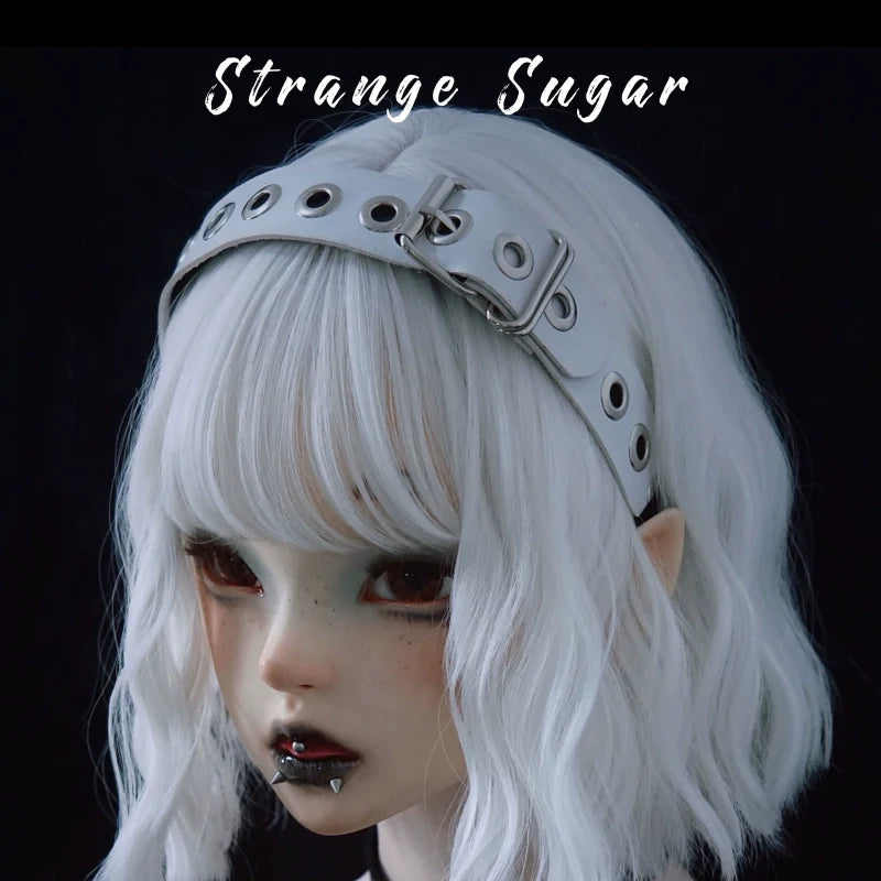 Strange Sugar - Gothic Lolita KC Faux Leather Punk - Lolita Hair Accessories Headwear