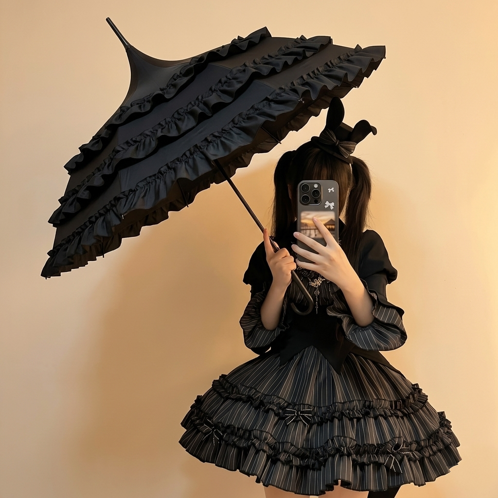 Independent Brand - Ruffle and Birdcage - Multi-Style Umbrellas with Lace Trims
