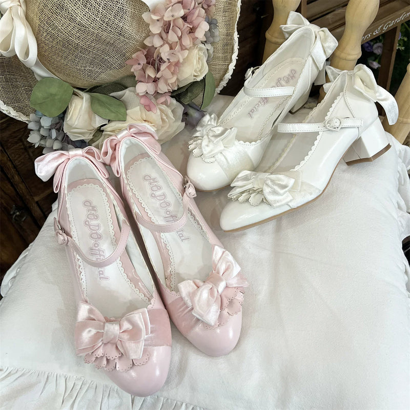 MODO Doll Ball Floral Bow Lolita Heels – design details – view 3