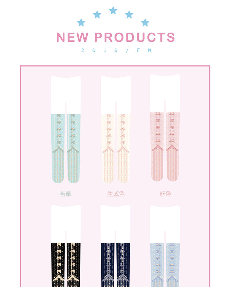 Roji Roji - Kawaii 120D Velvet Lolita Tights - Multicolors Socks
