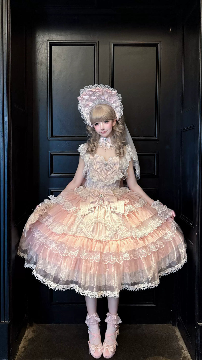 Miaolin Original - Rose Oath - Sweet Lolita JSK dress with rose