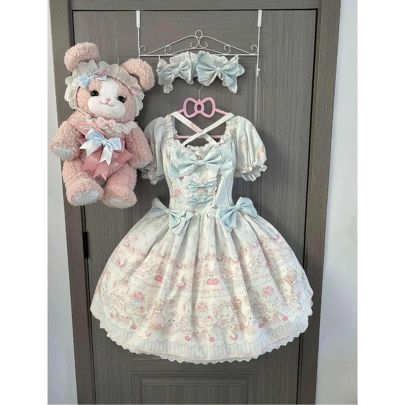Creamy - Blue Bear - OP dress with a bear print