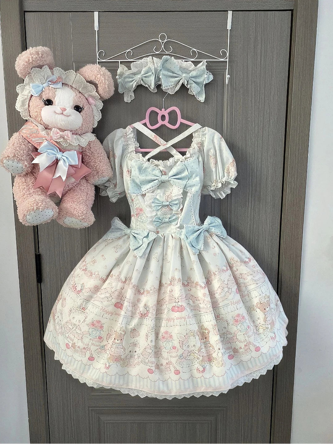 Creamy - Blue Bear - OP dress with a bear print