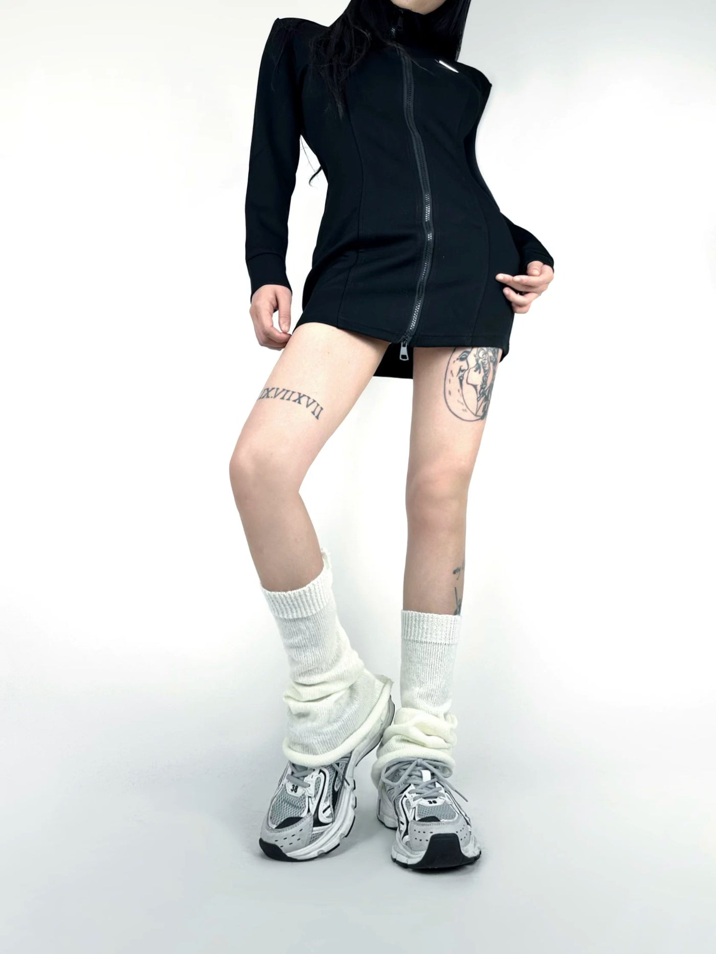 White Socks - Harajuku Y2K - Slouch Socks with a Gathered Leg