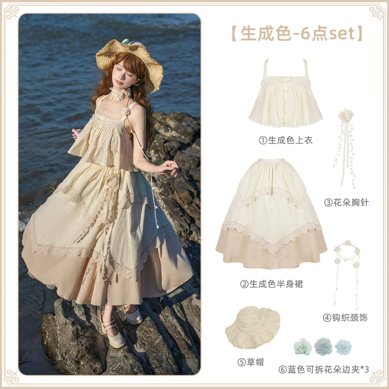 With PUJI - Bluebell Summer - Lolita Outfit Set detail view 8