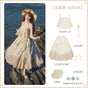 Ecru 6-Piece set (Top + Skirt + Flower Brooch + Crochet Neck Accessory + Straw Hat + Side Clip *3) In Stock / S