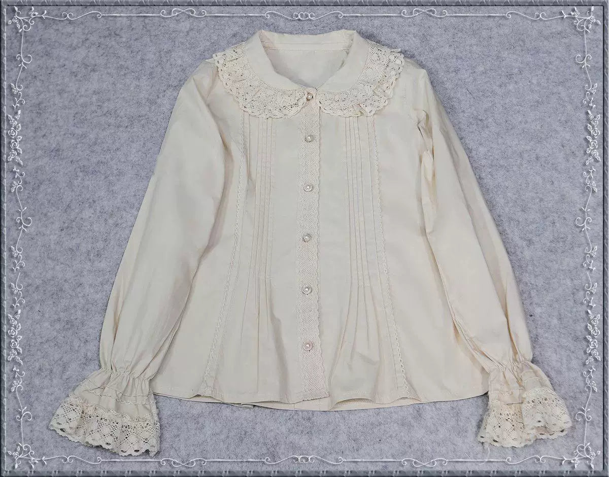 Sweetheart Dream Machine - Antique Doll - Long-Sleeve Blouse with Lace Collar