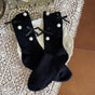 Black socks with white trim / One Size