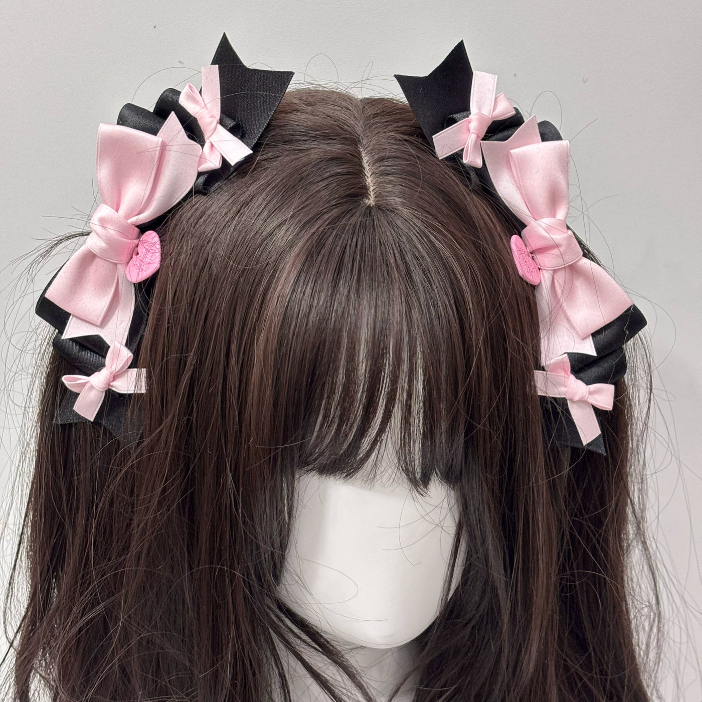 Cat Tart - Winter Sonata - Layered Bow Side Hair Clip with Trailing Ribbons
