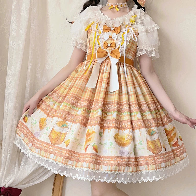 Lolita - Mango Macchiato - Ginger Yellow Sweet Lolita JSK
