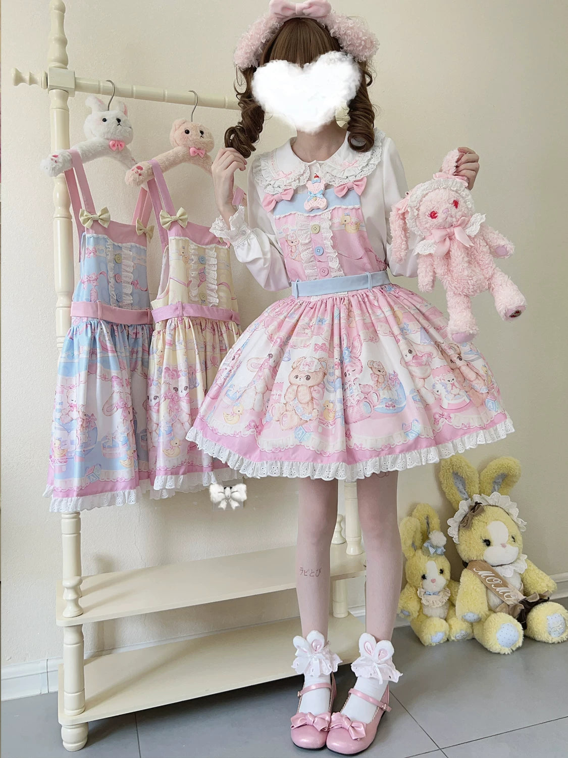 Lady Han Sweet Little Bear JSK dress by Lolita Fetch featuring a cute bear print and elegant design, perfect for Lolita fashion.