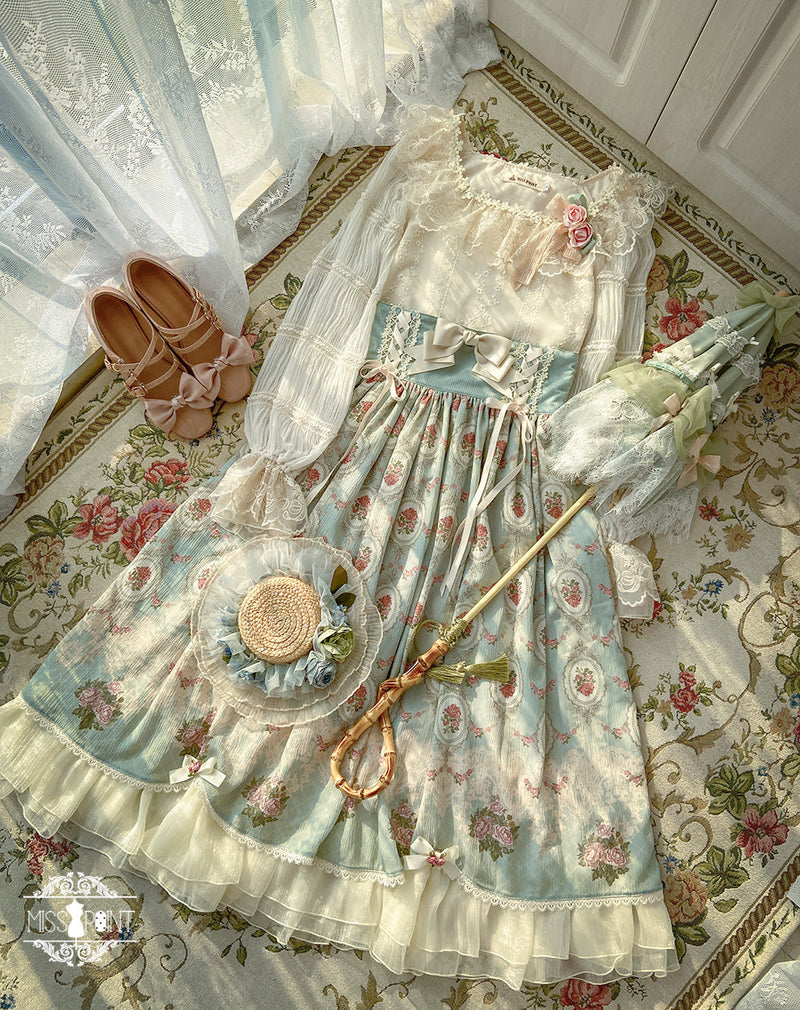 Miss Point - Retro Lolita Lace Long Sleeve Blouse - Innerwear