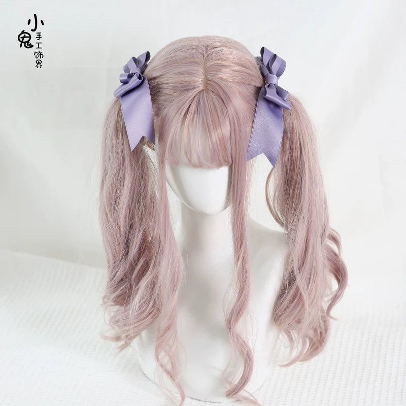 Xiaogui - Kawaii J-fashion Lolita Bow Clip smoke purple - 1 pair