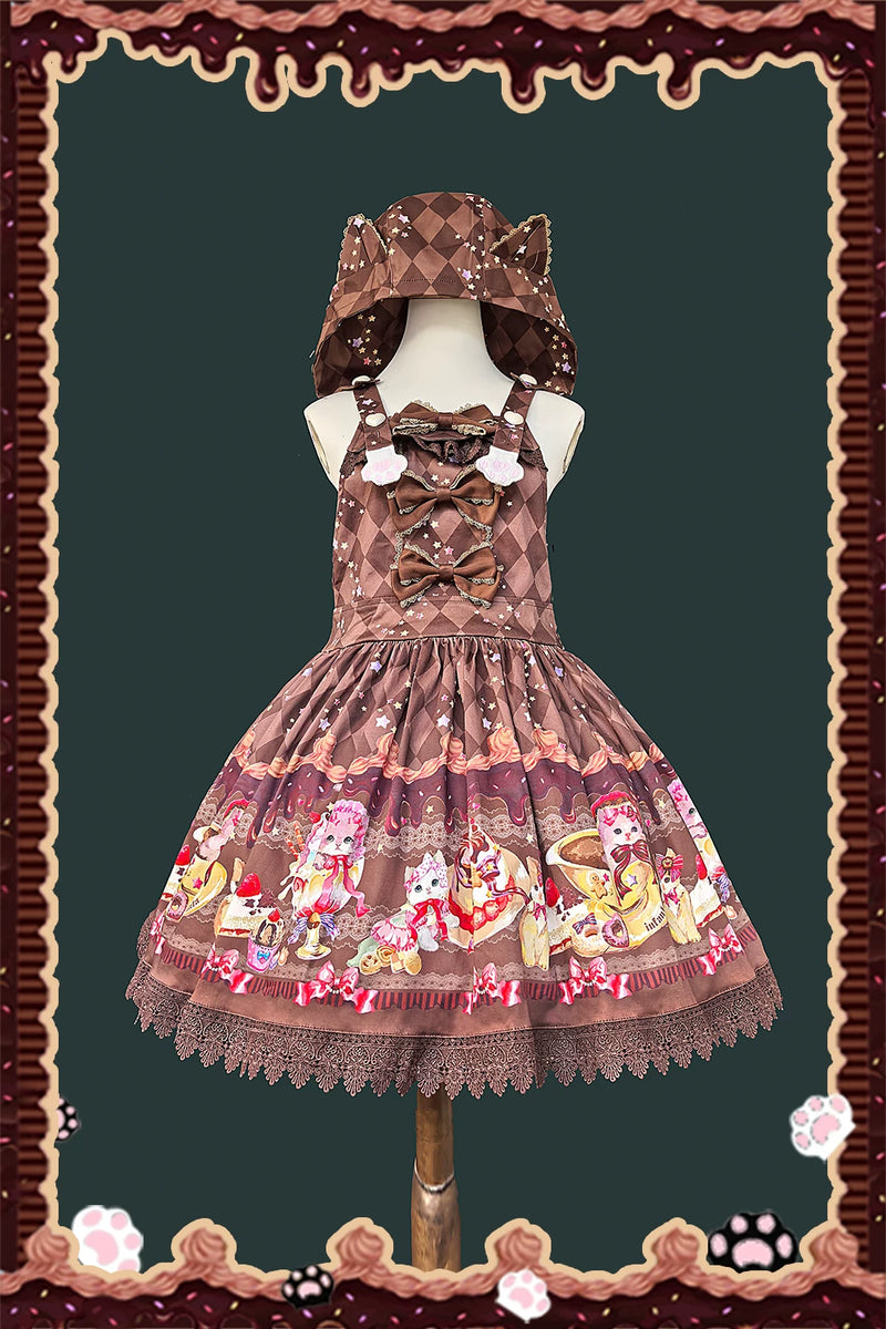 Infanta - Cream Kitty - Cotton Sateen Suspender Dress