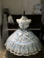 blue JSK + sleeves + airplane box / S Height 150 + below 90 jin