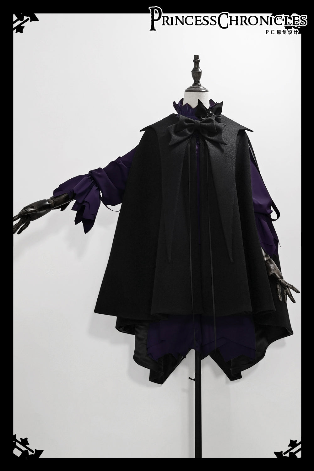 Princess Chronicles - Ouji Lolita Prince Black Bow Cloak - Outerwear