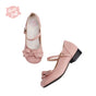 Ballerines bout rond rose mat petit talon / 34