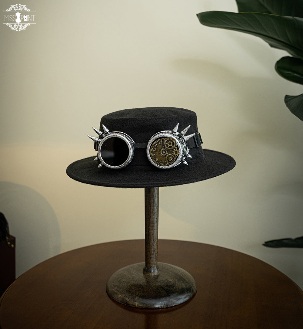 Demon Hunter's Diary - Lolita Accessories Hat KC Necklace Brooch Waistband Large black top hat