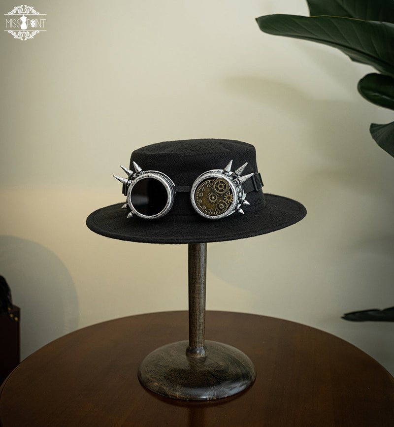 Demon Hunter's Diary - Lolita Accessories Hat KC Necklace Brooch Waistband Large black top hat