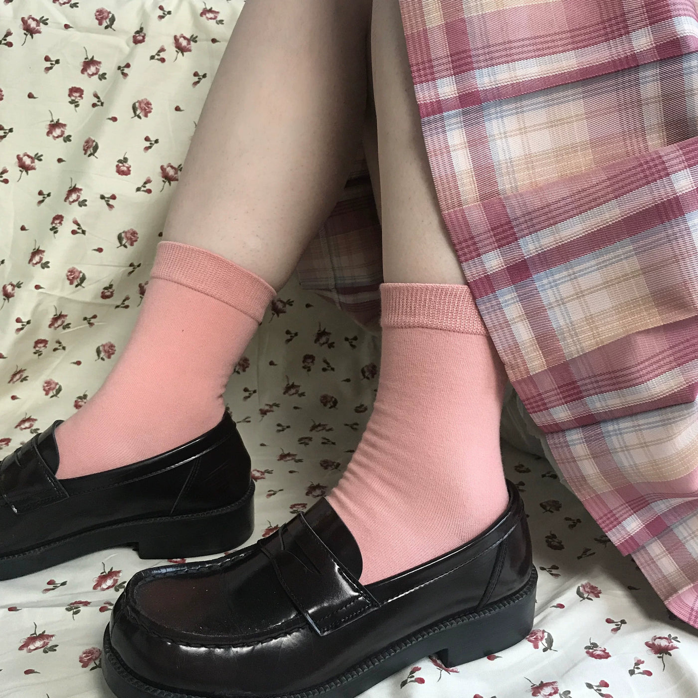 Chubby Bear Tales - Custard Bun - Two-Pair Ribbed Tube Socks in Multiple Lengths