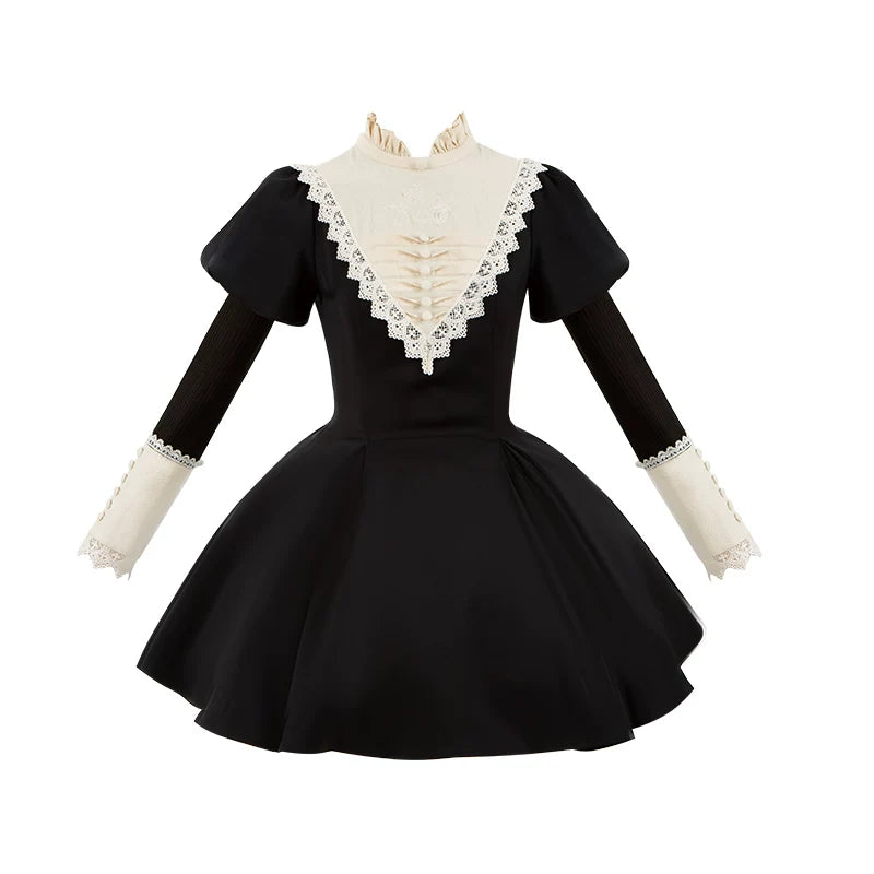 With PUJI - Nocturnes - Gothic Lolita OP Dress, Detachable Styling detail view 16