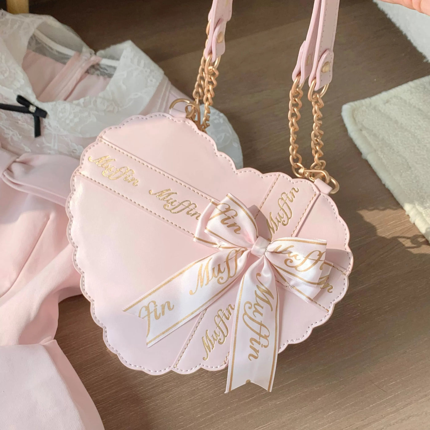 Lolita - Sweet Lolita Heart Bow Bag - Individually Selectable Lolita