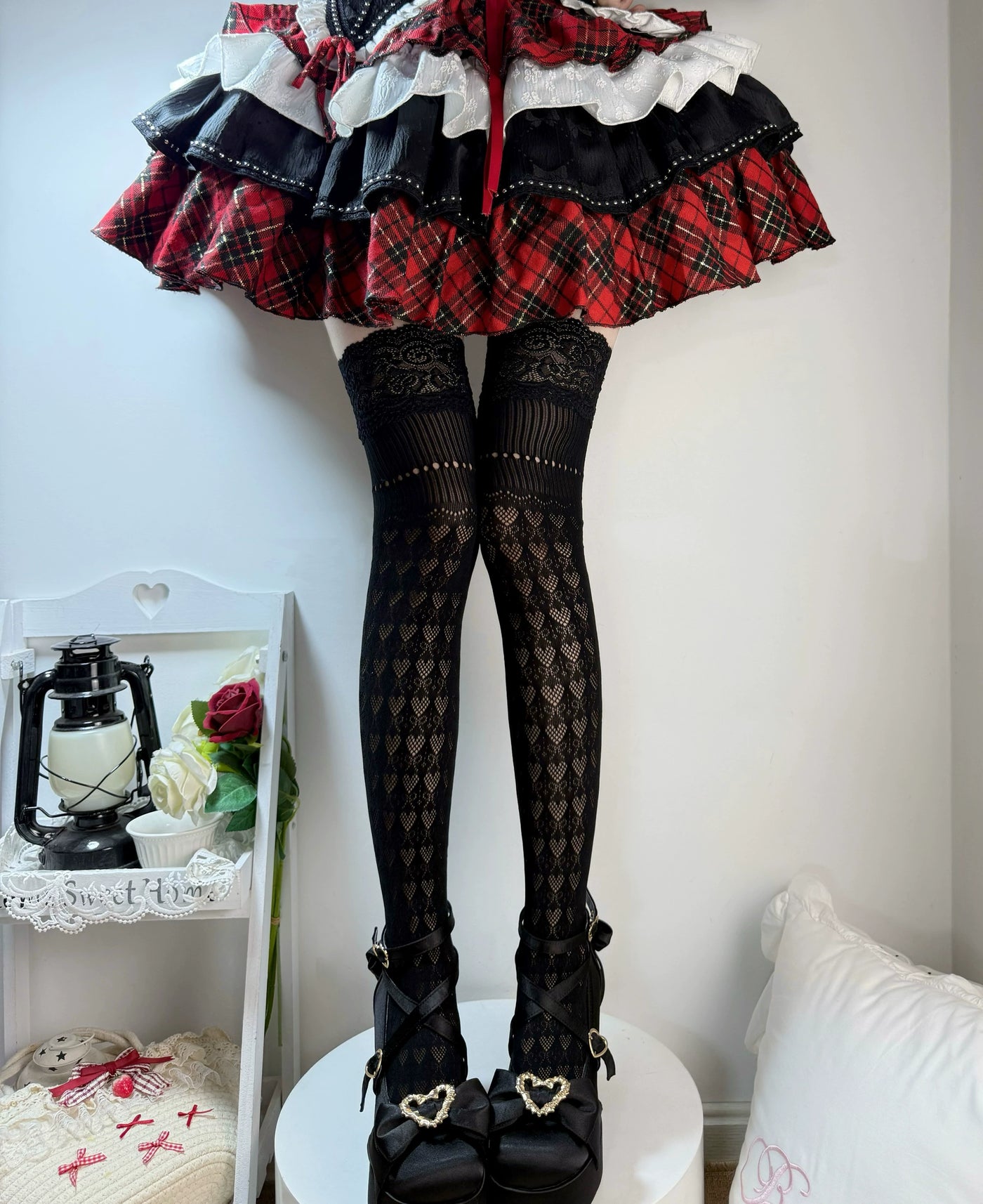 Fantasy Doll - Heart Ribbon - Over-the-Knee Socks with Bow Details