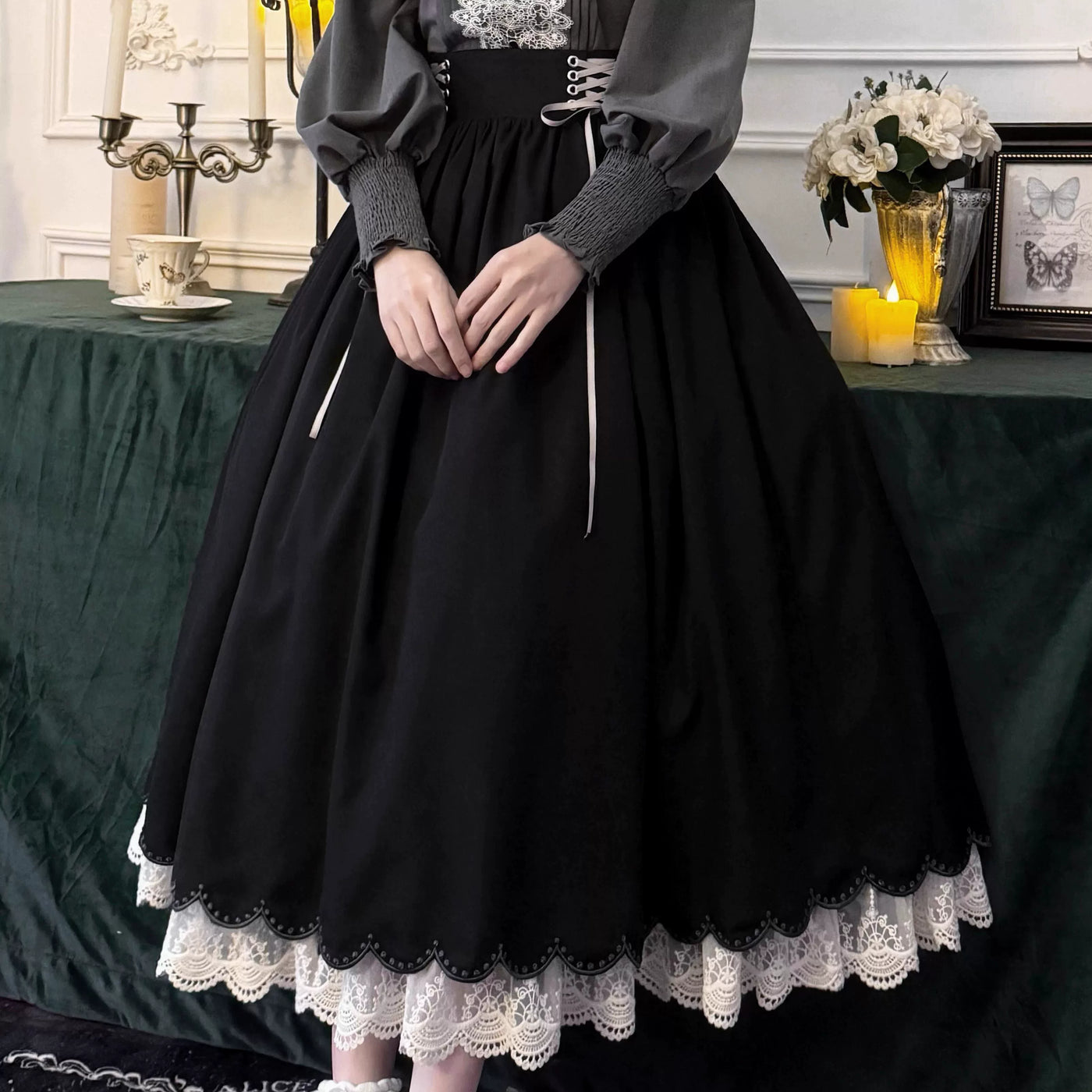 Countess's Autumn Outing - Embroidered Blouse and Skirt Set - detail view 14