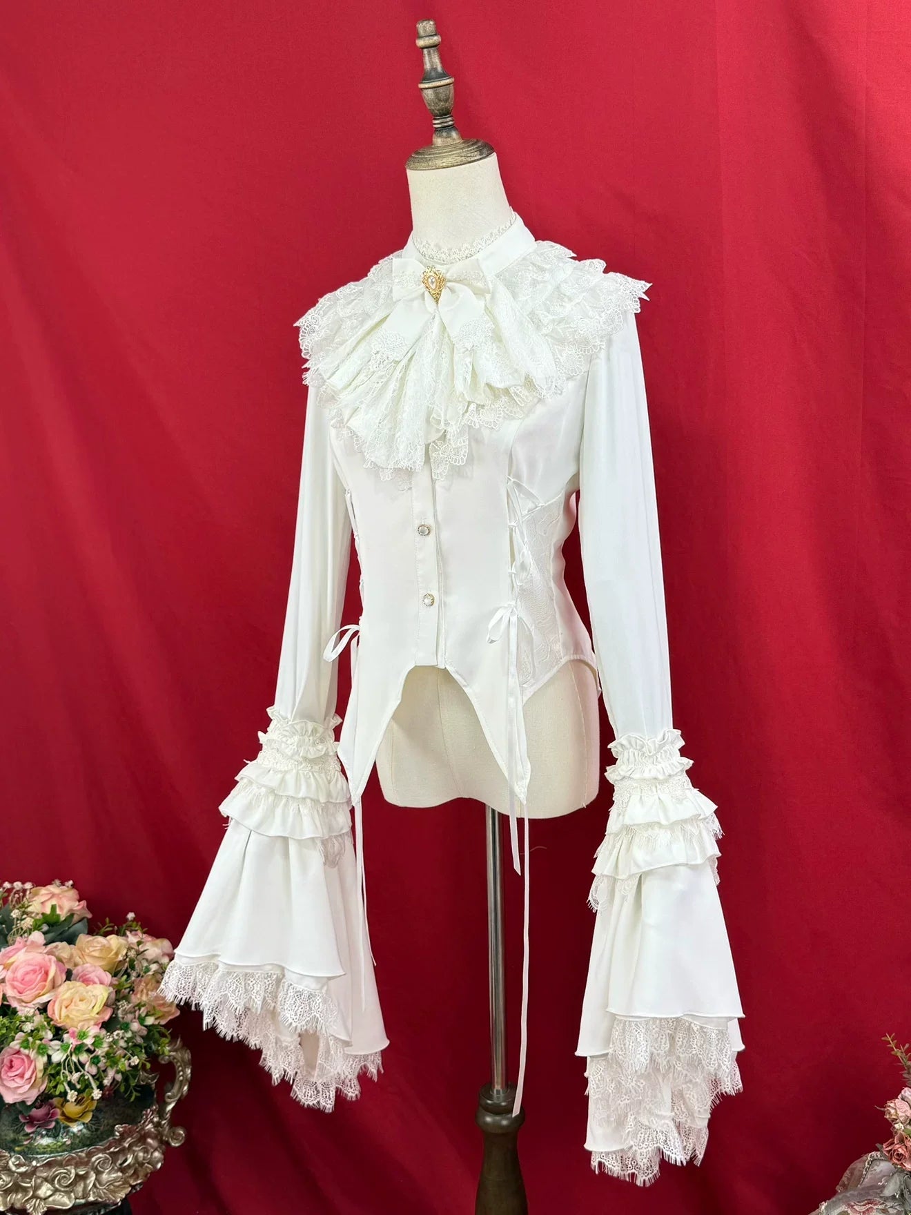 DMFS Lolita - Broken Winged Bat - Gothic Lolita Shirt & SK Set, Bat-wing Shaped Hem