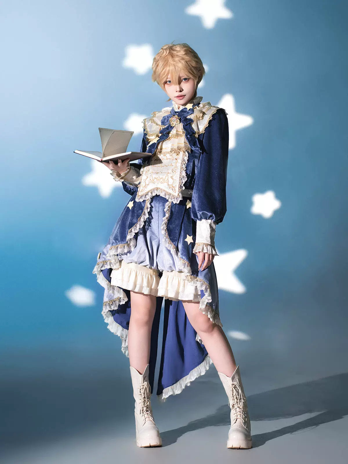 Your Princess - Dream Cloud - Ouji Lolita High-Low Tailcoat, Puffy Lantern Shorts