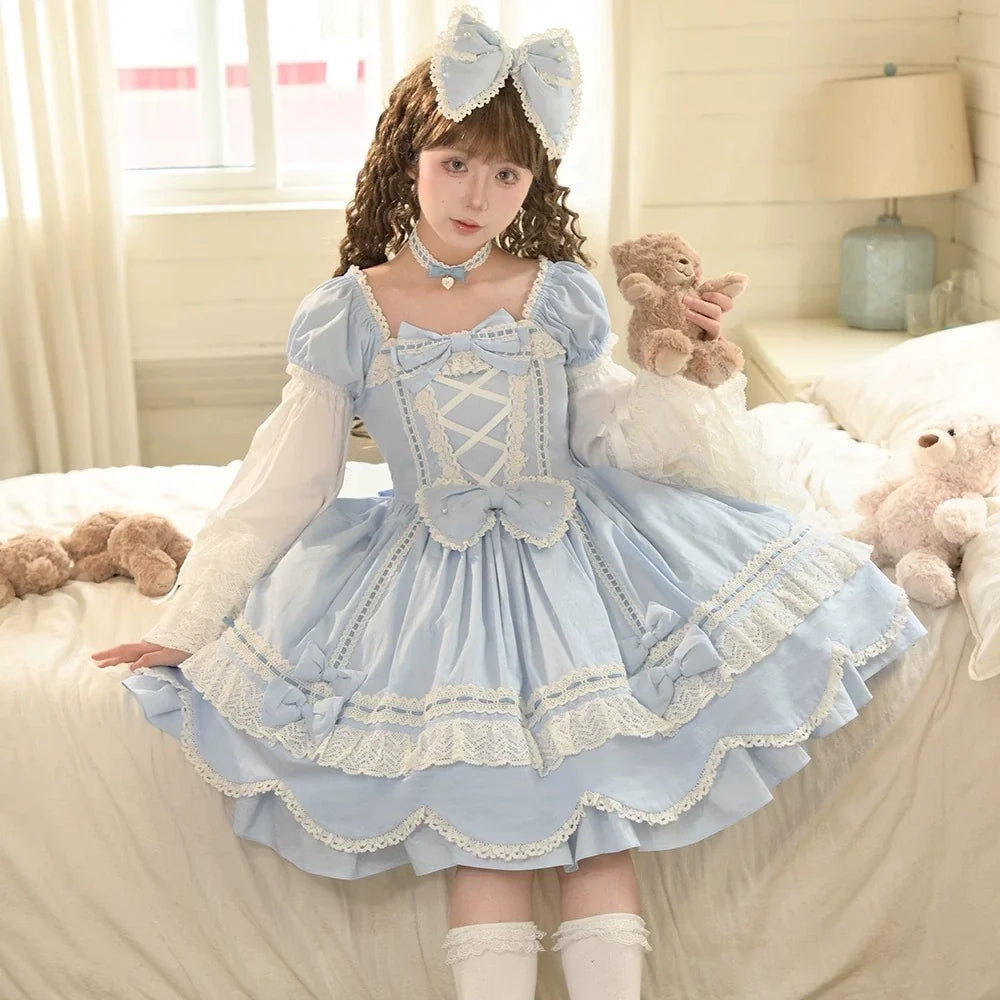 Miss Point - Vintage Petal Rabbit - Old School Lolita Headdress Suit With Bunny Ear