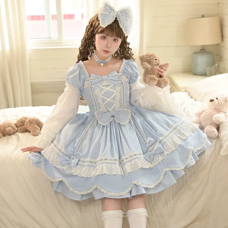 Miss Point - Vintage Petal Rabbit - Old School Lolita Headdress Suit With Bunny Ear