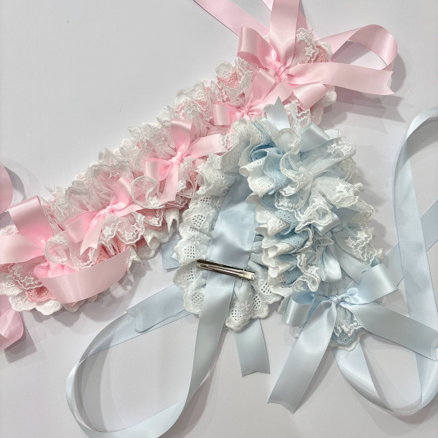 Cat Tart - Pastel Ribbon - Headband with Layered Lace and Ribbon Bows