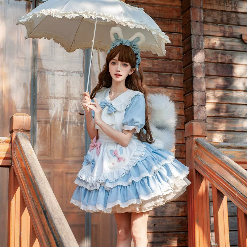 Leopard Cat OP Maid dress by Lolita Fetch featuring a stylish maid costume with leopard print details.