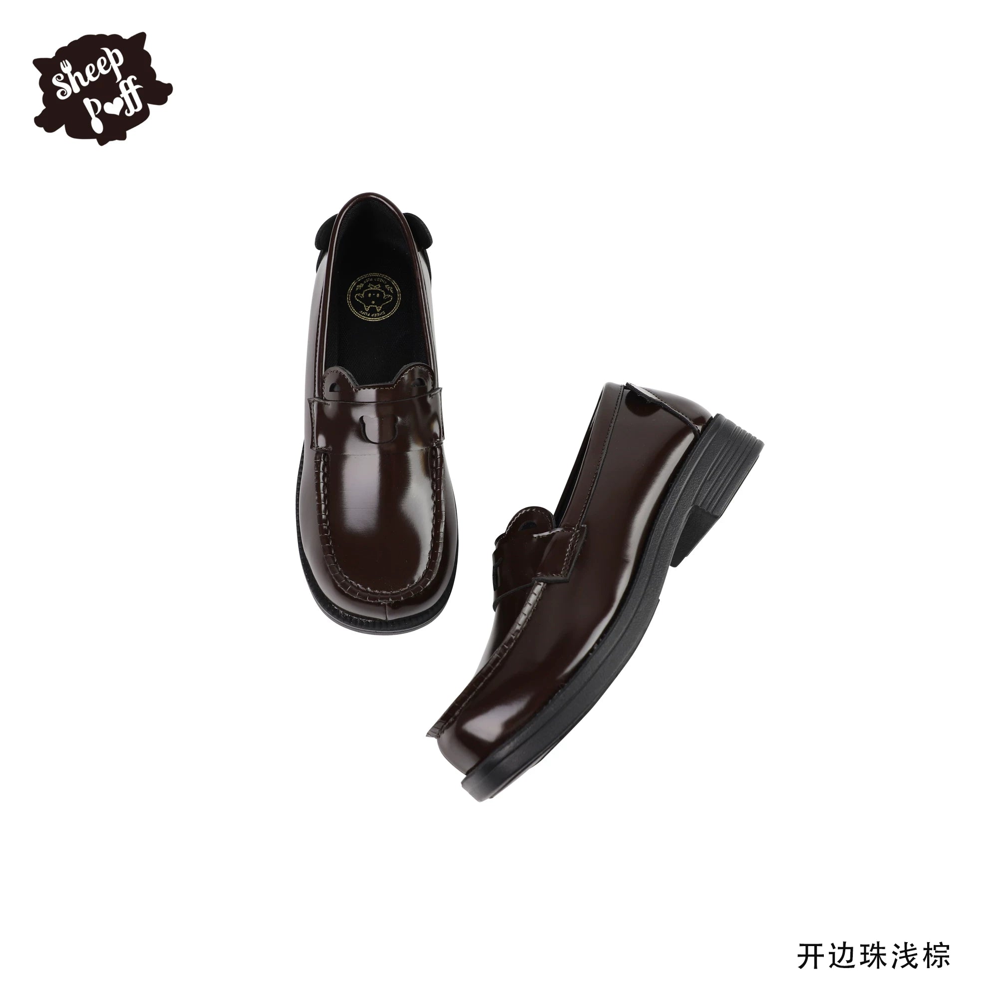 Sheep Puff Lolita shoes featuring a classic puff design, white color, and detailed lace accents, perfect for vintage-inspired fashion.
