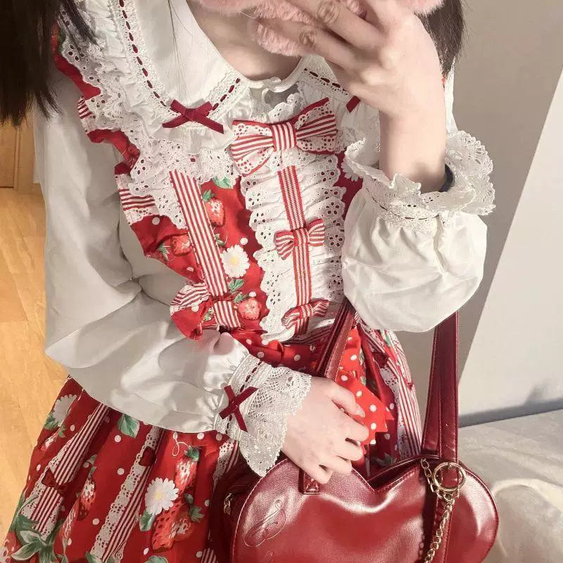 Sweetheart Dream Machine - Vintage Doll - Short-Sleeve Blouse with Lace Doll Collar