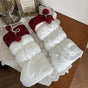 White sock cover, red trim, red ball / One Size