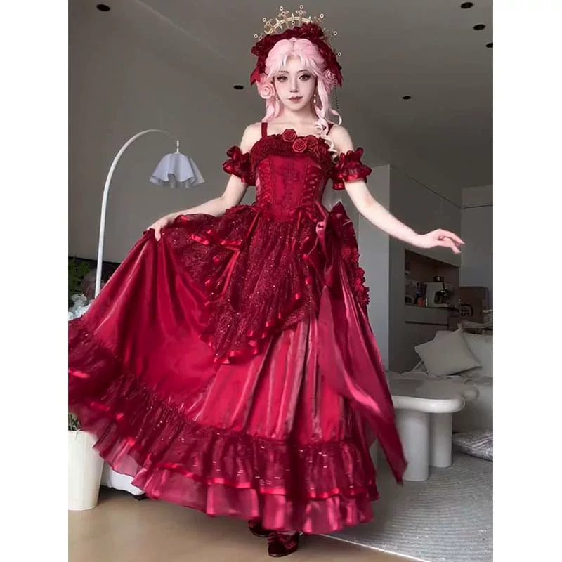 Flora Muse - Silent Manor Lolita Ball Gown - Off-shoulder tiered