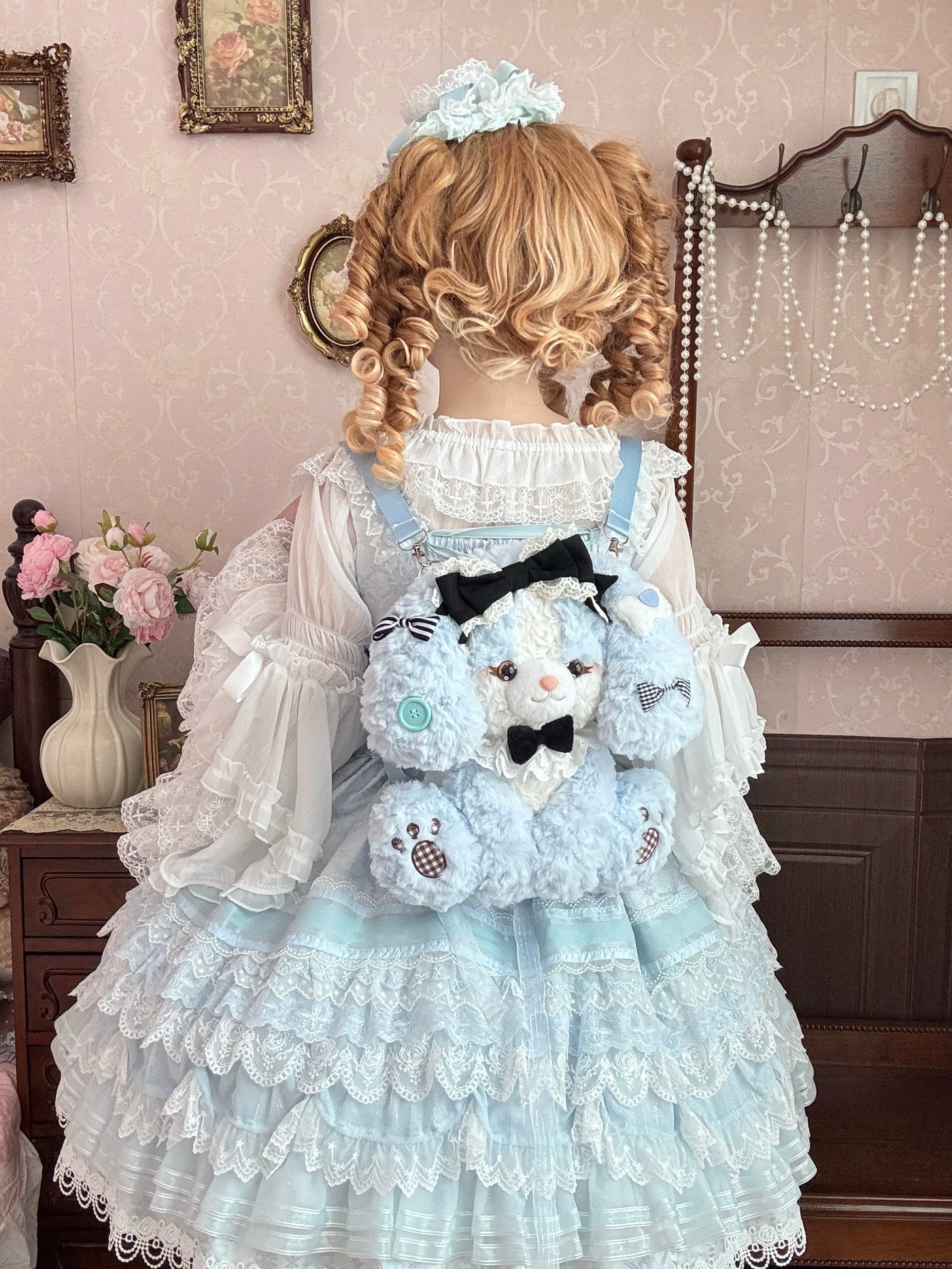 Mango Maruko - Plush Puppy Face Backpack - Plush Lolita backpack