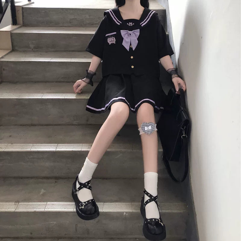 Yueele - Midnight Sailor - Plus-Size Lolita Outfit Set - detail view 3