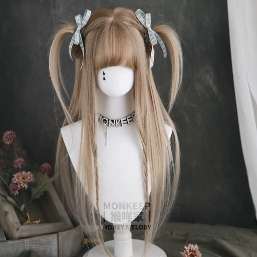 Spot MONKEEP Monkey Bajia, Melting Heart Crispy Pie 70cm Random Sex Girl Group Straight Broken Hair Top Bangs